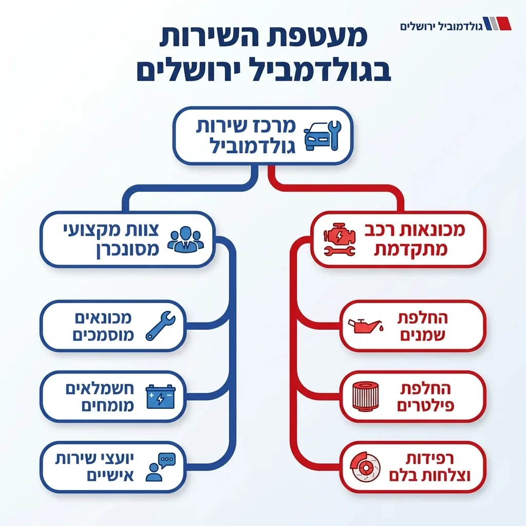 אינפוגרפיקה — מעטפת השירות בגולדמוביל ירושלים: מרכז שירות גולדמוביל